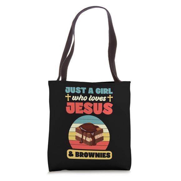 Just A Girl Who Loves Jesus And Brownies Christian Pastry Tote Bag c: - Picture 1 of 4